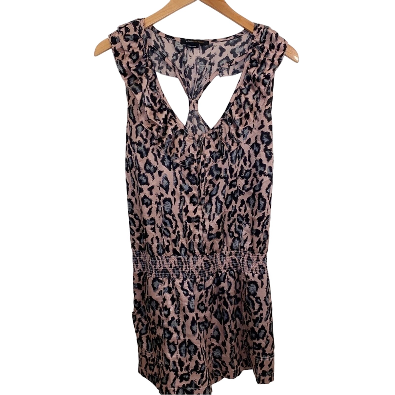 Bcbgmaxazria Leopard Print Racerback Romper